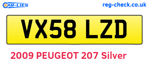 VX58LZD are the vehicle registration plates.