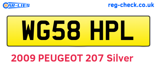 WG58HPL are the vehicle registration plates.