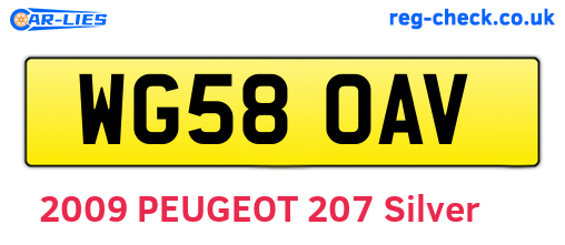 WG58OAV are the vehicle registration plates.