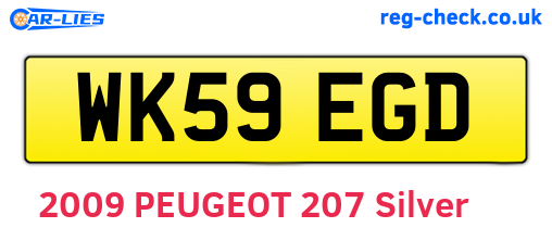WK59EGD are the vehicle registration plates.