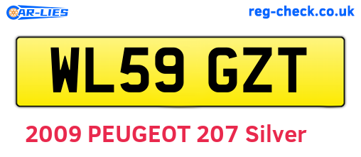 WL59GZT are the vehicle registration plates.