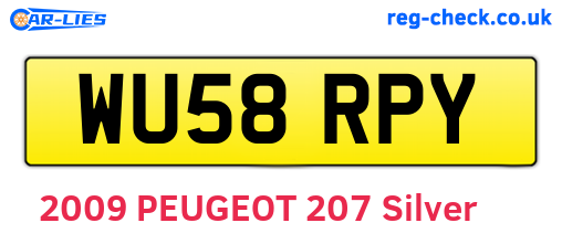 WU58RPY are the vehicle registration plates.