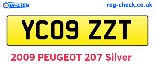 YC09ZZT are the vehicle registration plates.
