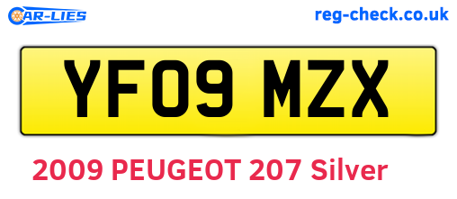 YF09MZX are the vehicle registration plates.