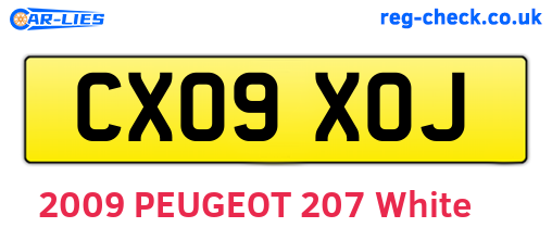 CX09XOJ are the vehicle registration plates.