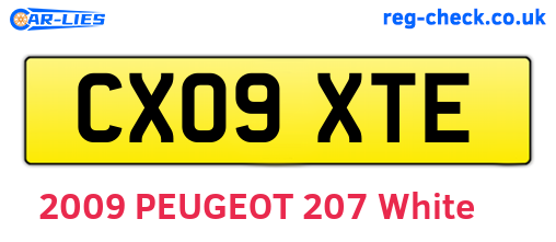 CX09XTE are the vehicle registration plates.