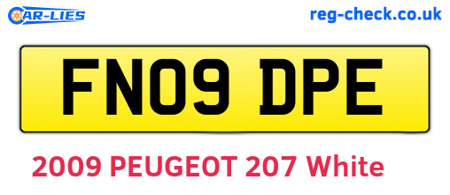 FN09DPE are the vehicle registration plates.