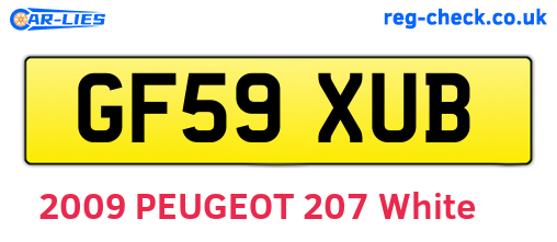 GF59XUB are the vehicle registration plates.