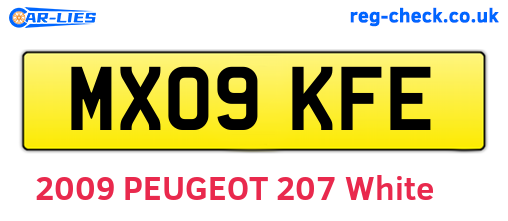 MX09KFE are the vehicle registration plates.