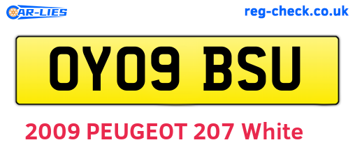 OY09BSU are the vehicle registration plates.