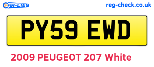 PY59EWD are the vehicle registration plates.