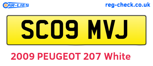 SC09MVJ are the vehicle registration plates.