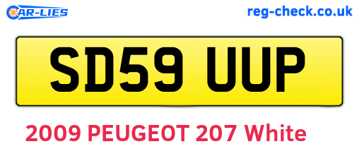 SD59UUP are the vehicle registration plates.