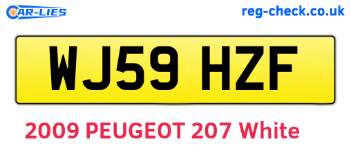 WJ59HZF are the vehicle registration plates.