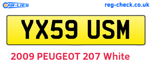 YX59USM are the vehicle registration plates.