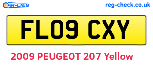 FL09CXY are the vehicle registration plates.