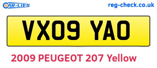 VX09YAO are the vehicle registration plates.
