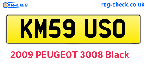 KM59USO are the vehicle registration plates.