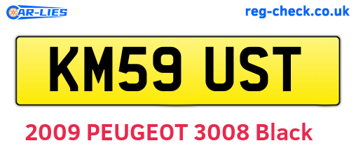 KM59UST are the vehicle registration plates.