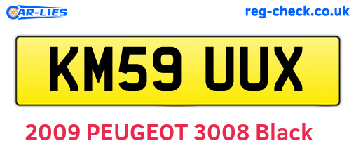 KM59UUX are the vehicle registration plates.