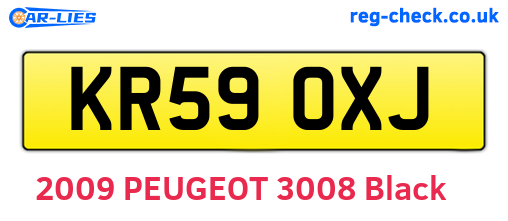 KR59OXJ are the vehicle registration plates.
