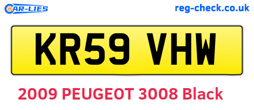 KR59VHW are the vehicle registration plates.