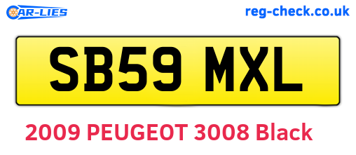 SB59MXL are the vehicle registration plates.