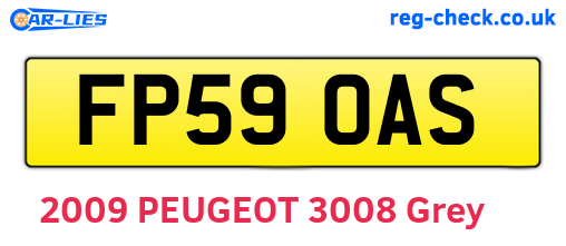 FP59OAS are the vehicle registration plates.