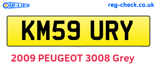 KM59URY are the vehicle registration plates.