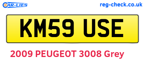 KM59USE are the vehicle registration plates.