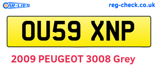 OU59XNP are the vehicle registration plates.