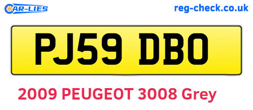 PJ59DBO are the vehicle registration plates.
