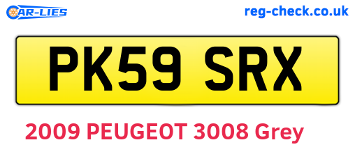 PK59SRX are the vehicle registration plates.