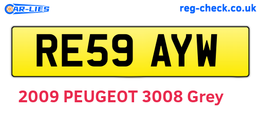 RE59AYW are the vehicle registration plates.