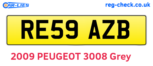 RE59AZB are the vehicle registration plates.