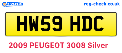 HW59HDC are the vehicle registration plates.