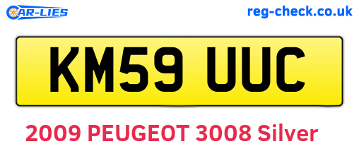 KM59UUC are the vehicle registration plates.