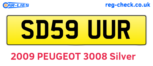 SD59UUR are the vehicle registration plates.