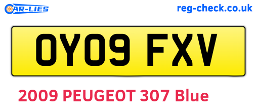 OY09FXV are the vehicle registration plates.