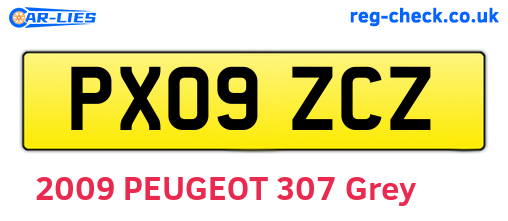 PX09ZCZ are the vehicle registration plates.