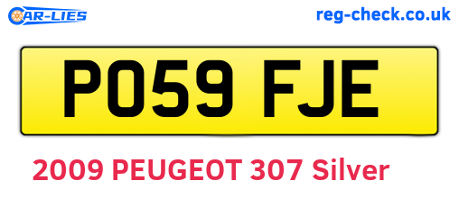 PO59FJE are the vehicle registration plates.