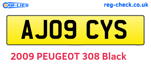 AJ09CYS are the vehicle registration plates.