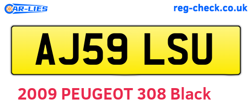 AJ59LSU are the vehicle registration plates.