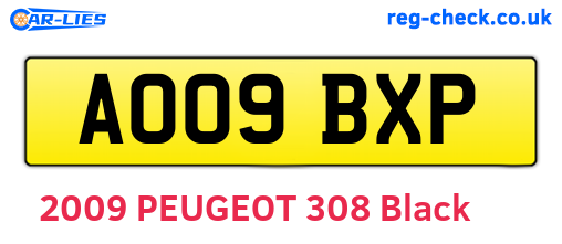 AO09BXP are the vehicle registration plates.