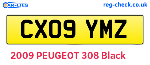 CX09YMZ are the vehicle registration plates.