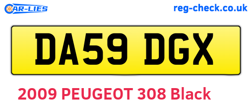 DA59DGX are the vehicle registration plates.