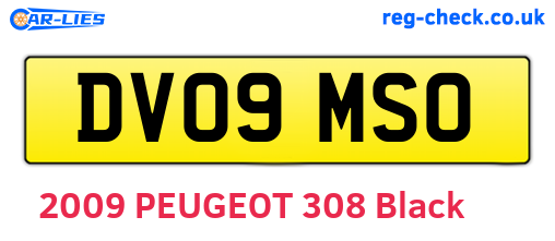 DV09MSO are the vehicle registration plates.