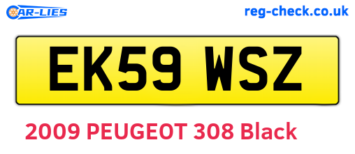 EK59WSZ are the vehicle registration plates.