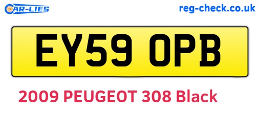 EY59OPB are the vehicle registration plates.