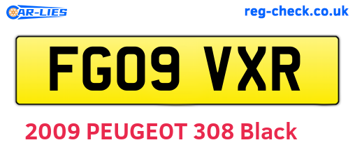 FG09VXR are the vehicle registration plates.